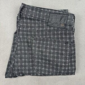 AG Adriano Goldschmied The Tellis Modern Slim Jeans Pants Mens 36x34 Black Plaid